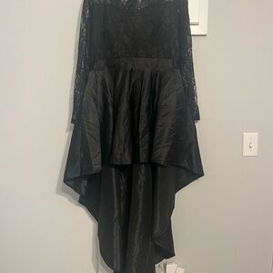Stylish Black Dress with Lace Detail